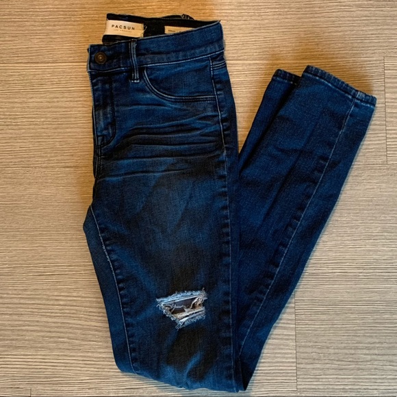 Pacsun Distressed Dark Jegging - Picture 2 of 5